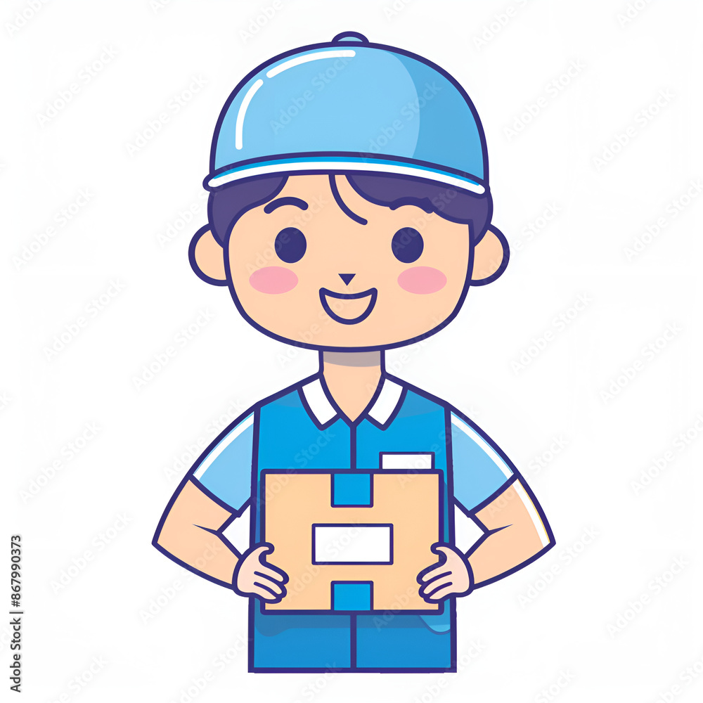 a man is delivering box to customer, Generative AI a man is delivering box to customer, Generative AI