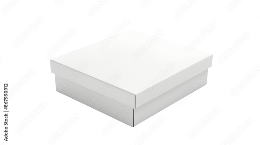 White blank box mockup on transparent background White blank box mockup on transparent background