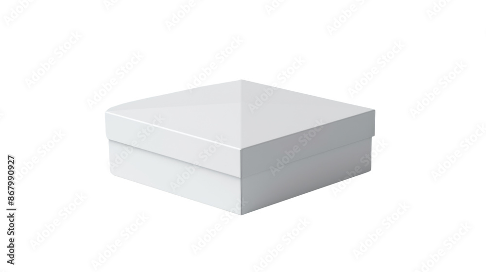 Fototapeta premium White blank box mockup on transparent background