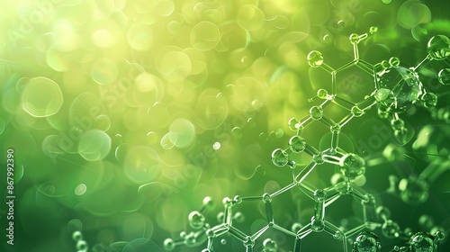 Abstract green molecule structure background for science and medical research