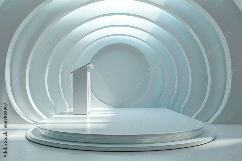Fototapeta premium Modern Minimalist Podium Stage for Award Ceremony or Presentation