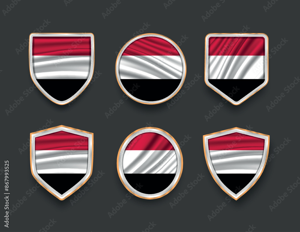 set of flags in frames with various frame shapes set of flags in frames with various frame shapes