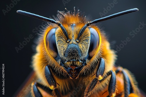 Close Up Portrait of a Bee photo