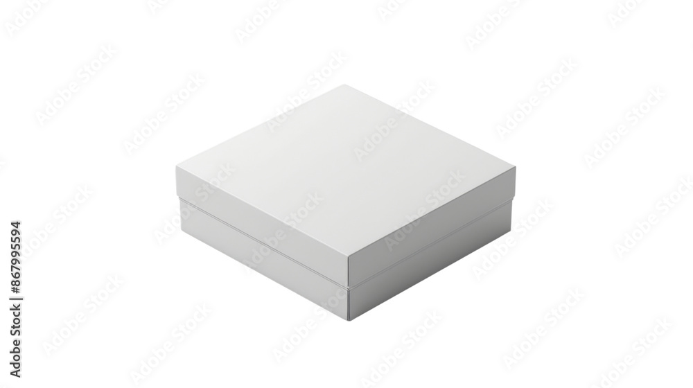 White blank box mockup on transparent background White blank box mockup on transparent background