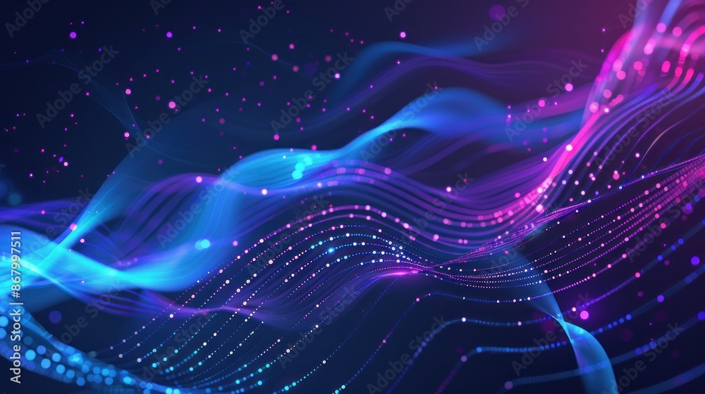 Obraz premium Abstract Wavy Digital Background