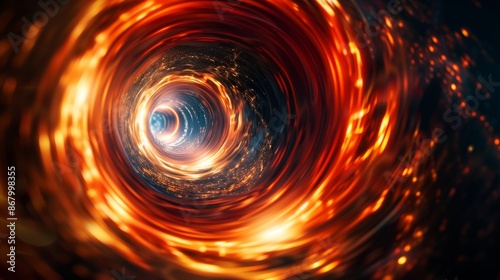 Abstract Swirling Fire With Black Hole Center