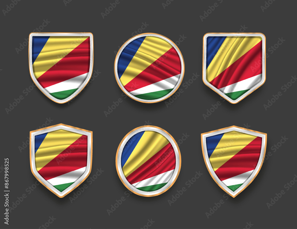 set of flags in frames with various frame shapes set of flags in frames with various frame shapes