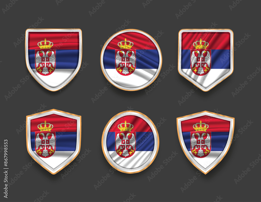 set of flags in frames with various frame shapes set of flags in frames with various frame shapes
