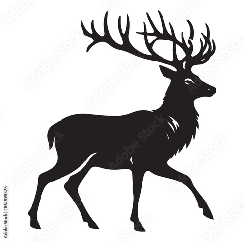 Beautiful Deer vector silhouette vector isolated on white background