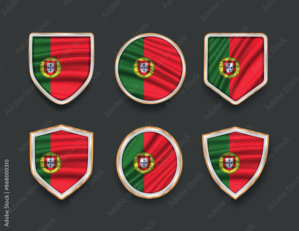 Obraz premium set of flags in frames with various frame shapes