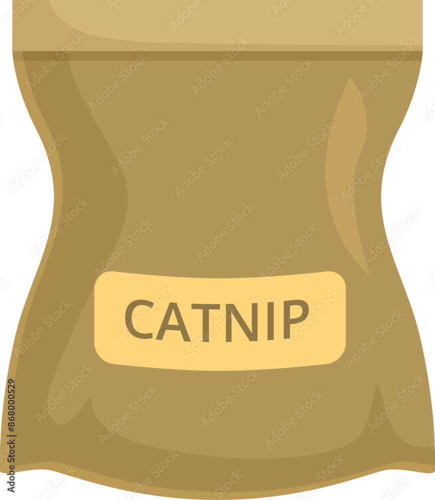 Full paper bag containing catnip, a plant that can make your cat very happy Full paper bag containing catnip, a plant that can make your cat very happy