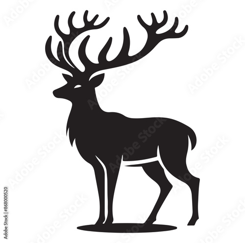 Beautiful Deer vector silhouette vector isolated on white background