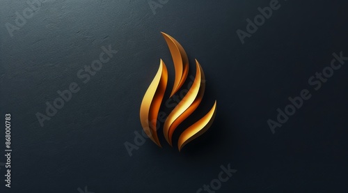 Golden Flame Design On Black Background
