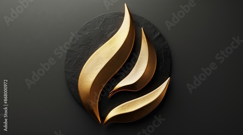 Golden Flame Design On Black Background