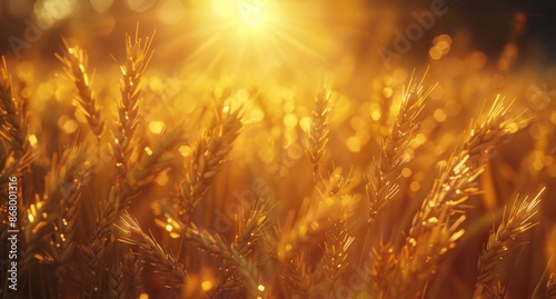 Golden Wheat Field At Sunset