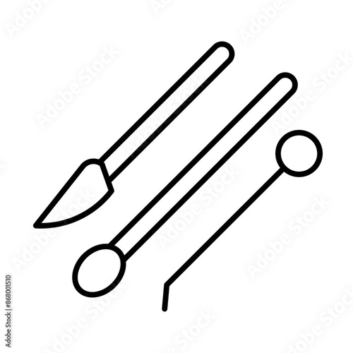 stirring rod, knife and inoculation loops