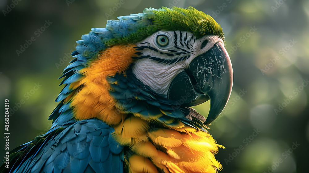 Fototapeta premium red and yellow macaw Generative AI