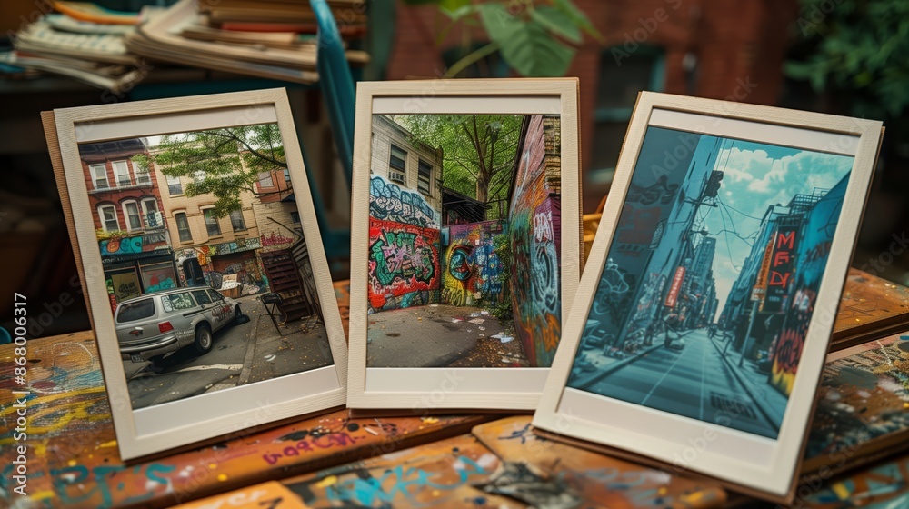 Fototapeta premium collage with images of the city