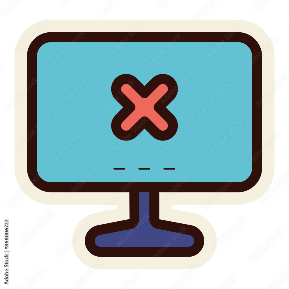 broken monitor computer sticker broken monitor computer sticker