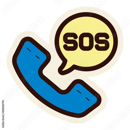emergency sos call sticker
