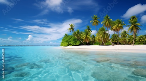 beach with palm trees