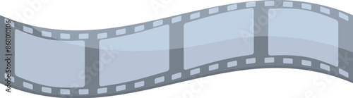Strip of photographic film is waving, representing the concept of analog photography and cinema