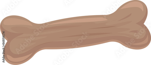 Brown dog bone on a white background