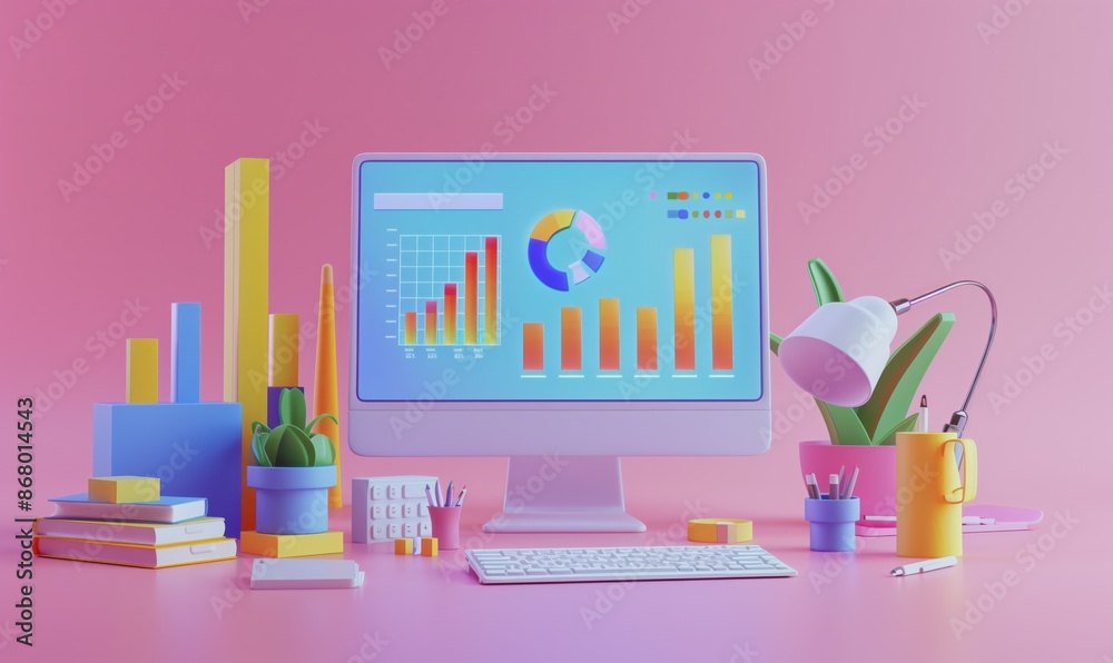Colorful Infographic Displaying Various Data Points And Analytical Information