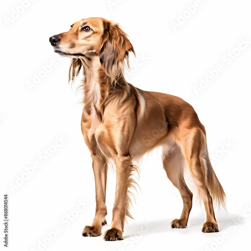 Wallpaper Mural Saluki dog breed standing against white background, AI Generated Torontodigital.ca