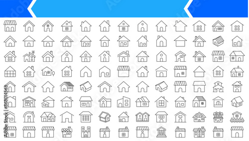 simple set of house renovation construction icon vector home and building property fix repair symbol illustration outline design for web and app