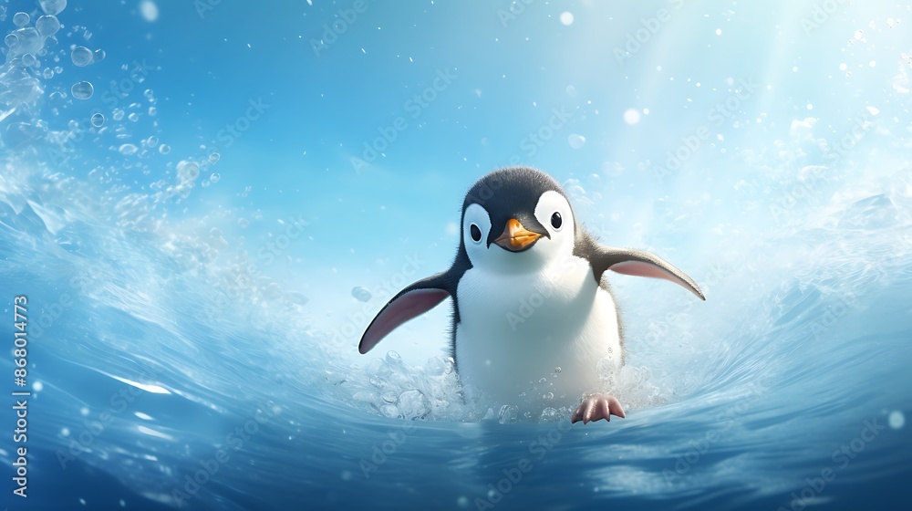 Obraz premium penguin on the beach