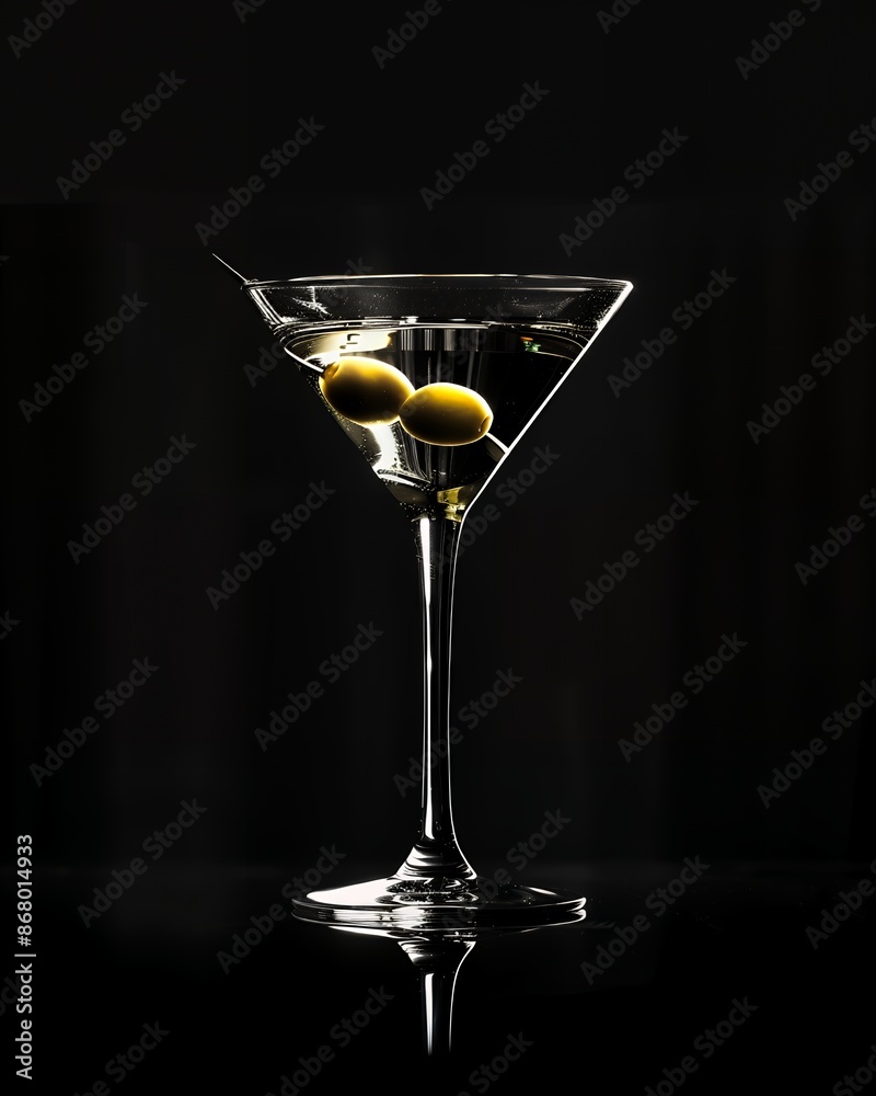 custom made wallpaper toronto digitalMartini with Olives - Black Background