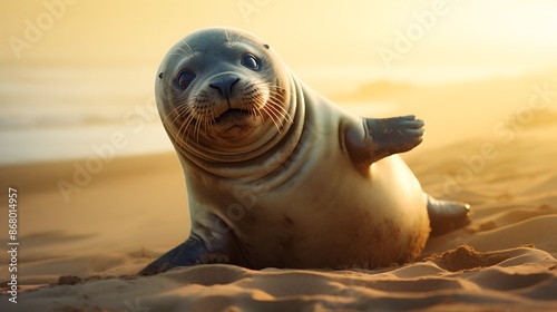 seal on the beach photo