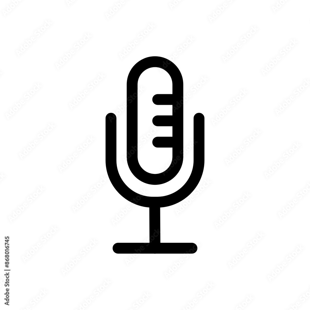 Mic icon in black and outline style Mic icon in black and outline style