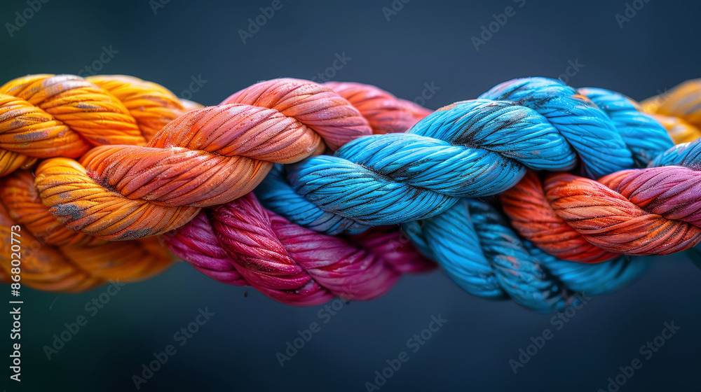 Strong diverse network rope team concept integrate braid color background cooperation empower power Strong diverse network rope team concept integrate braid color background cooperation empower power