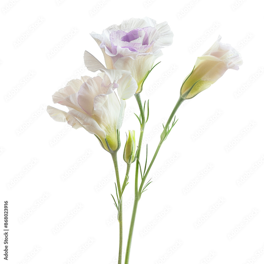 White Lisianthus Flowers isolated on white background White Lisianthus Flowers isolated on white background