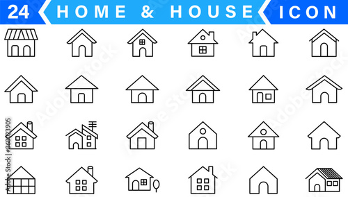 simple set of house renovation construction icon vector home and building property fix repair symbol illustration outline design for web and app