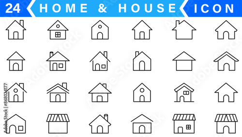simple set of house renovation construction icon vector home and building property fix repair symbol illustration outline design for web and app