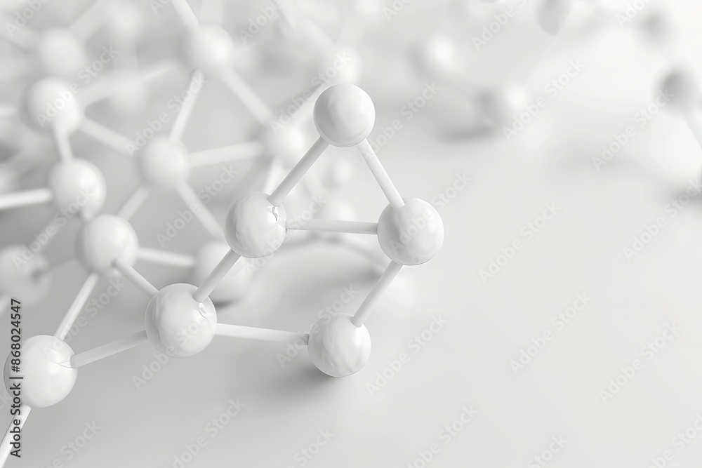 Obraz premium Abstract white molecule structure background for science and medical research