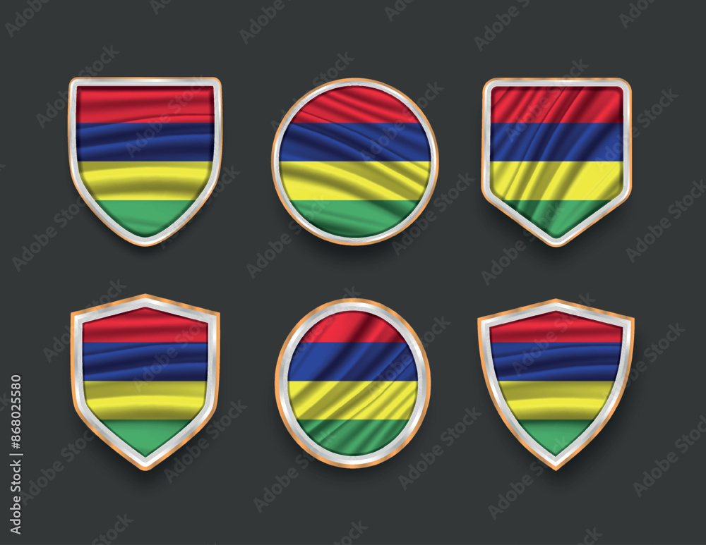 set of flags in frames with various frame shapes set of flags in frames with various frame shapes