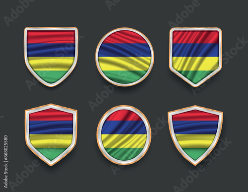 Free Download set of flags in frames with various frame shapes - GFXLoad