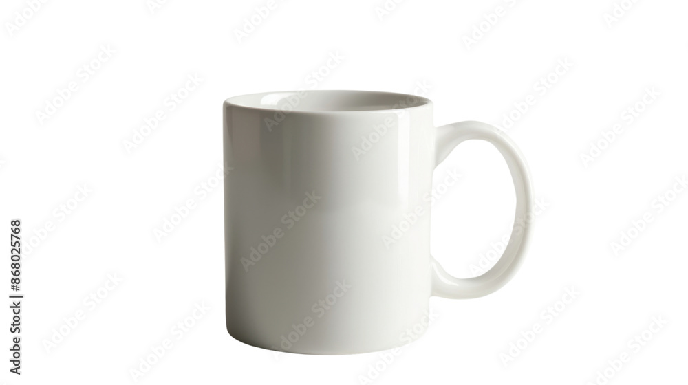White Coffee Mug Mockup on transparent background
