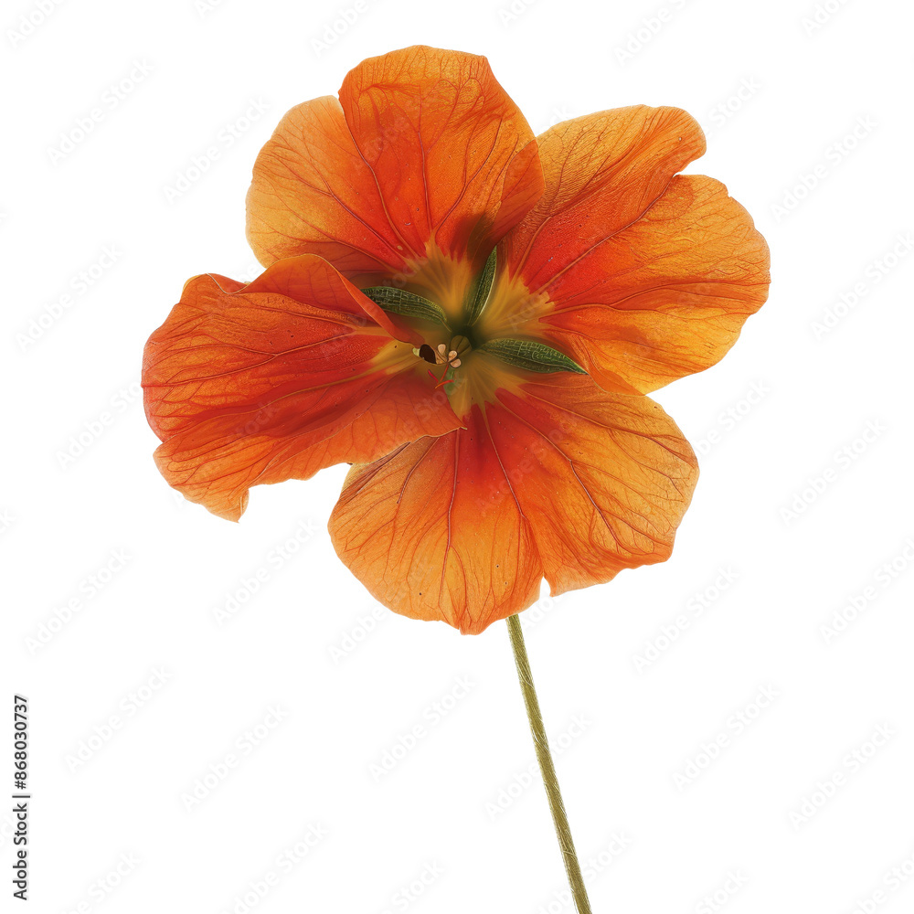 Orange Nasturtium Flower isolated on white background Orange Nasturtium Flower isolated on white background