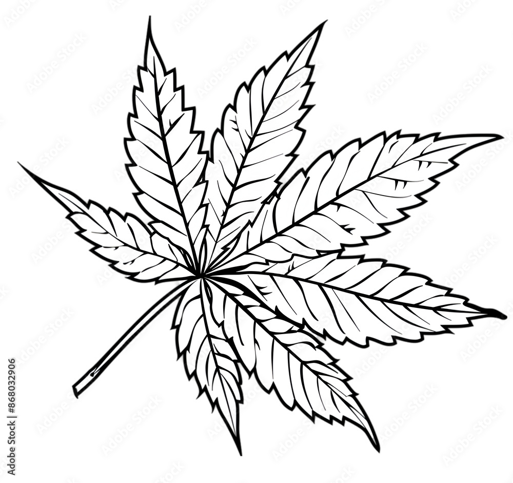 Vector illustration of a detailed maple leaf drawing in black and white, perfect for botanical designs and nature-themed projects. Vector illustration of a detailed maple leaf drawing in black and white, perfect for botanical designs and nature-themed projects.