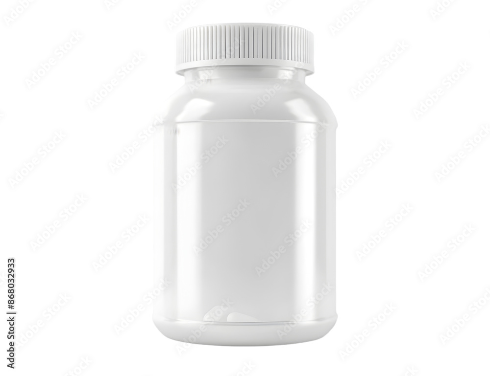 White plastic bottle with blank label, ideal for supplements, medicine, or vitamins. Isolated on white background. White plastic bottle with blank label, ideal for supplements, medicine, or vitamins. Isolated on white background.