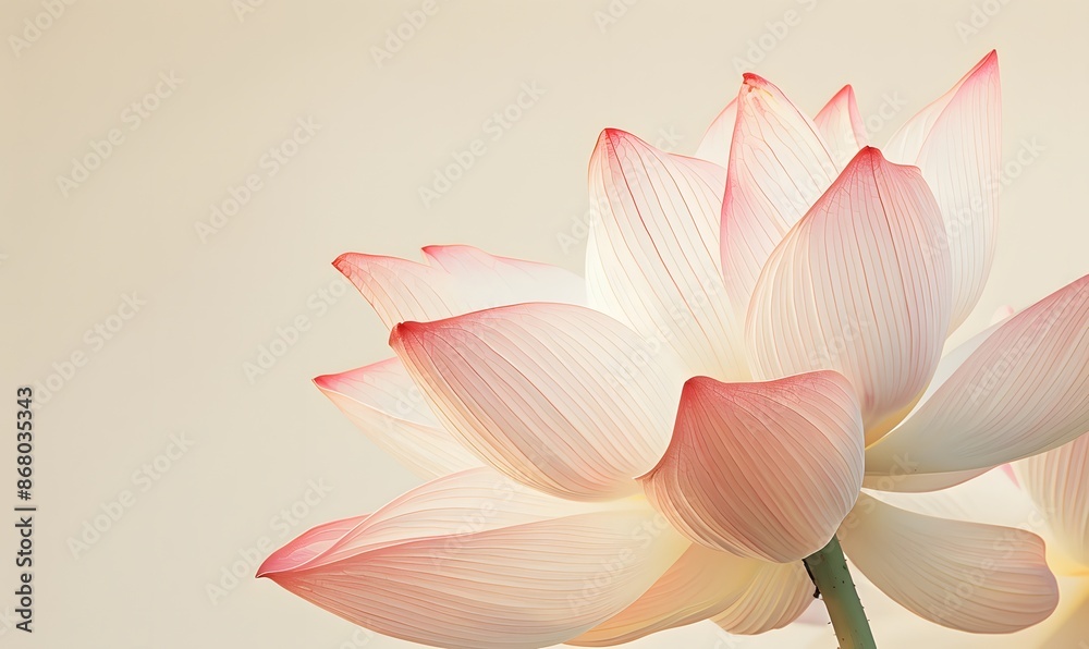 A pink lotus flower petal in close-up view, Generative AI