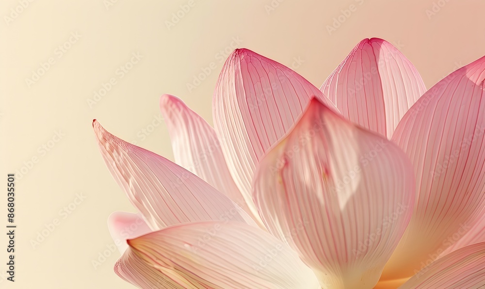 Fototapeta premium A pink lotus flower petal in close-up view, Generative AI