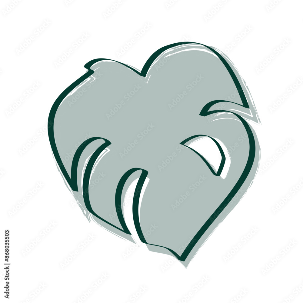 Monstera's Leaf - Tropical Plant Illustration - 02 Monstera's Leaf - Tropical Plant Illustration - 02