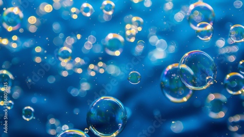 Wallpaper Mural Imagine a blue background with floating bubbles of different sizes. Torontodigital.ca