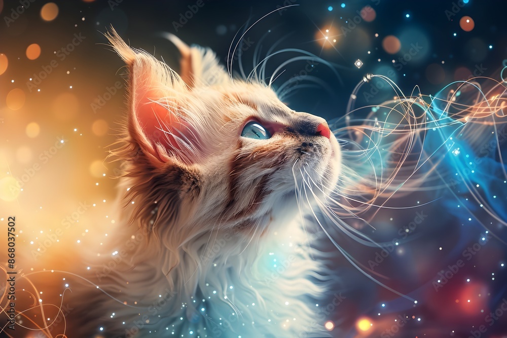 Majestic Ragdoll Cat Singing in a Celestial Choir of Cosmic Enchantment Majestic Ragdoll Cat Singing in a Celestial Choir of Cosmic Enchantment